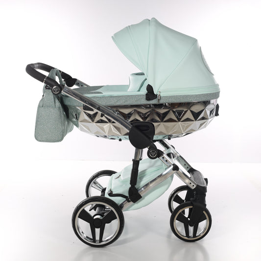 Junama HANDCRAFT GLITTER V3 2 in 1 , prams and stroller, MINT